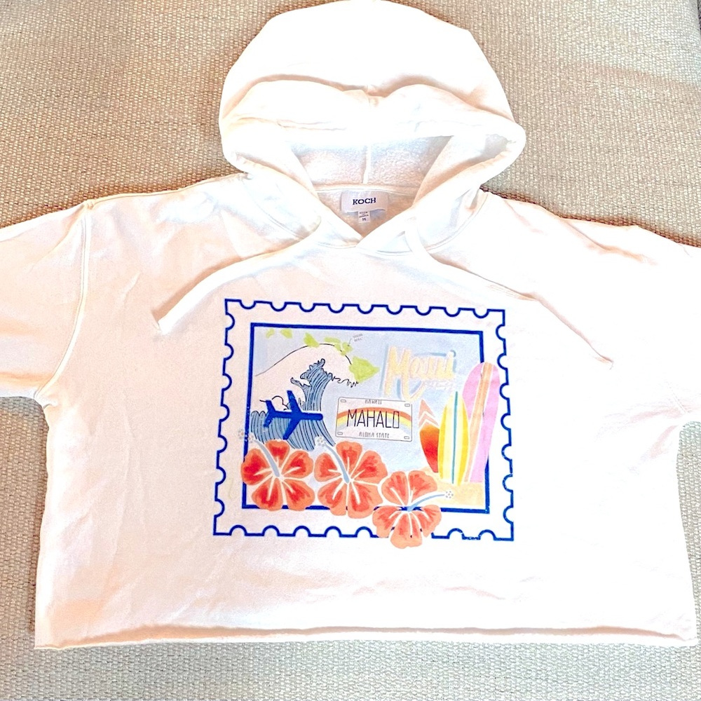 Koch Mahalo Cropped Hoodie Women’s Medium White